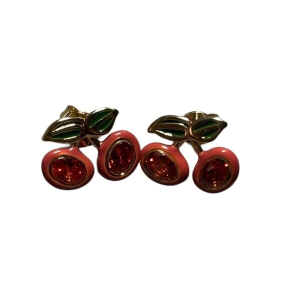 Coach GT Red Cherry Stud Earrings - Picture 2 of 3